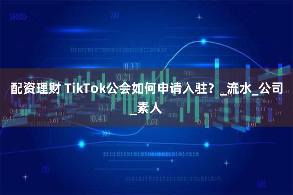 配资理财 TikTok公会如何申请入驻？_流水_公司_素人